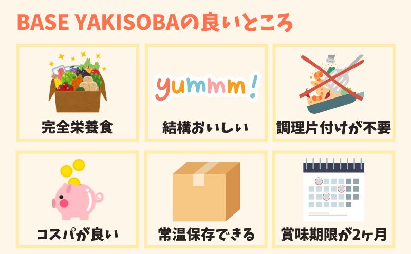 BASE YAKISOBA(ベースヤキソバ)の良いところ